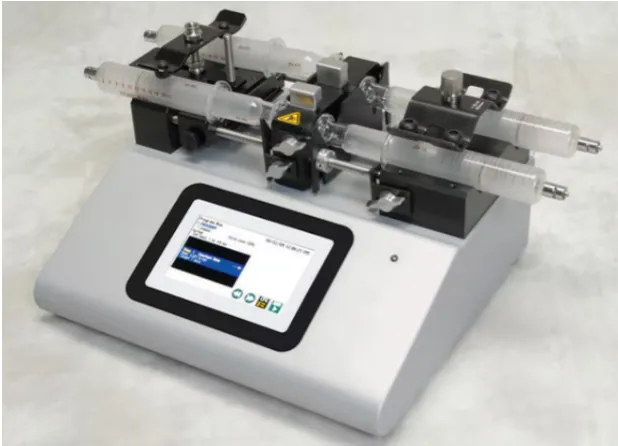 Dual-syringe programmable syringe pump with touchscreen control
